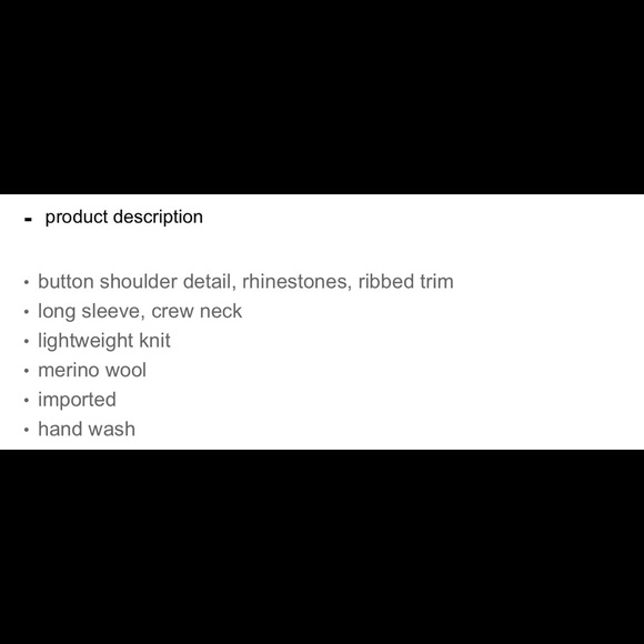 NWT MAX STUDIO Merino jewel rib button sweater L - Picture 7 of 7